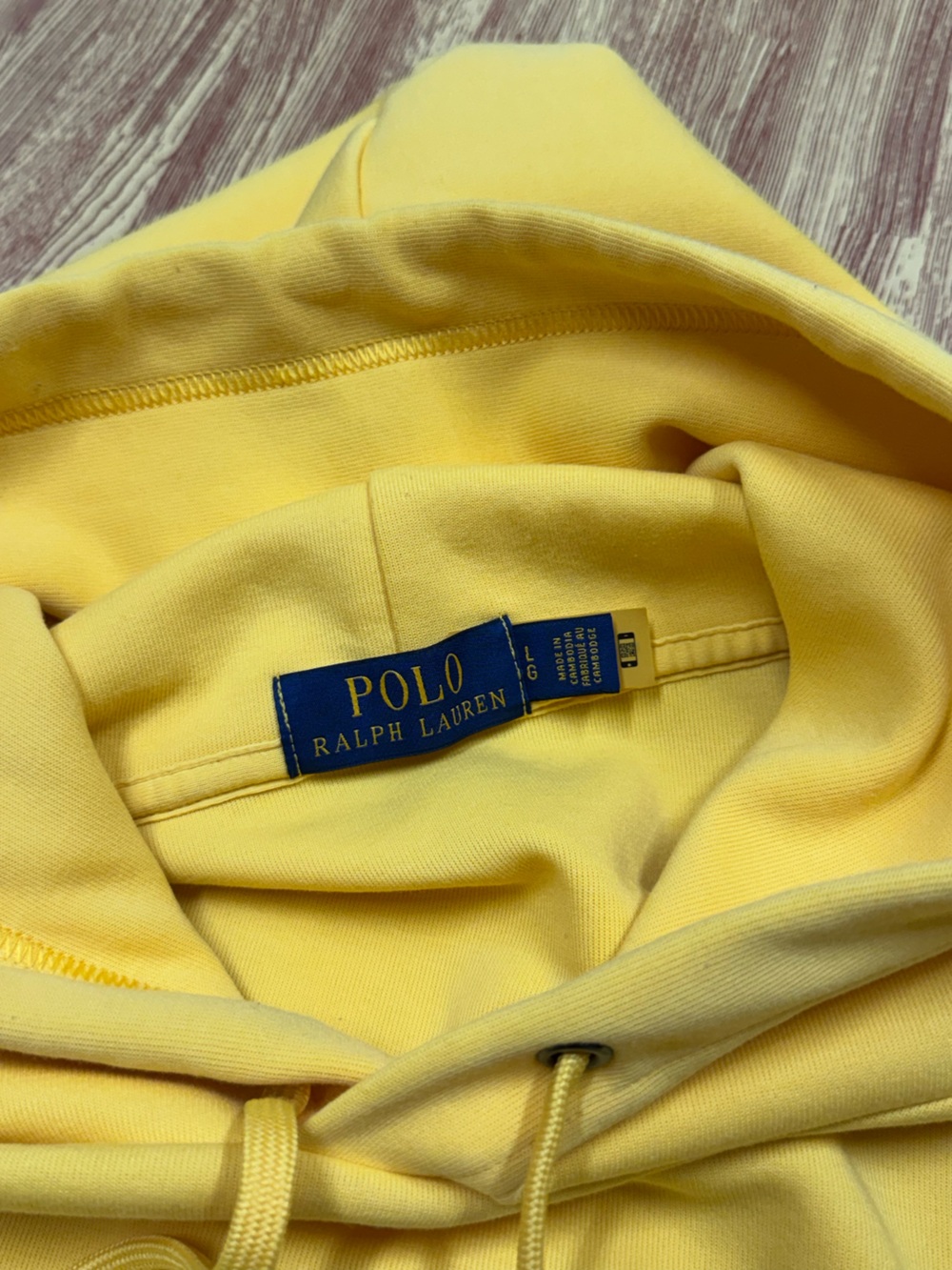 Polo Ralph Lauren Big Pony Hoodie Men’s Large Yellow Pullover Mens Preppy - Picture 4 of 7